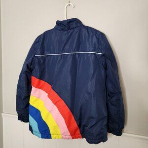 MINI BODEN Navy Rainbow Zip Coat